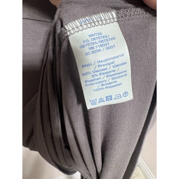 BODEN DRESS SCOOP NECK GRAY JERSEY EMBROIDERY KNEE LENGTH 3/4 SLEEVES SIZE 4 L - Picture 6 of 8